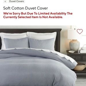 Pottery barn soft cotton duvet cover and three matching euro shams